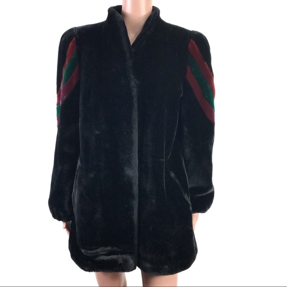 Borgazia Sasson Jackets & Blazers - Borgazia Sasson Vintage Black Faux Fur Coat Small